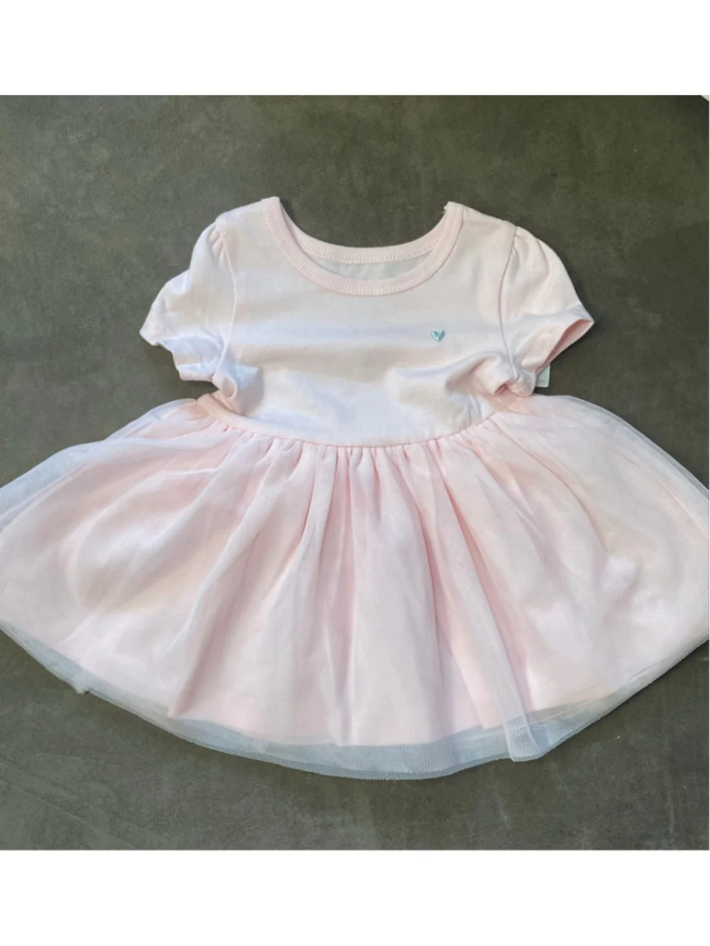 NWT Carter's Girls Short Sleeve Pink Tulle Dress 3 Month Tiered Skirt One Piece